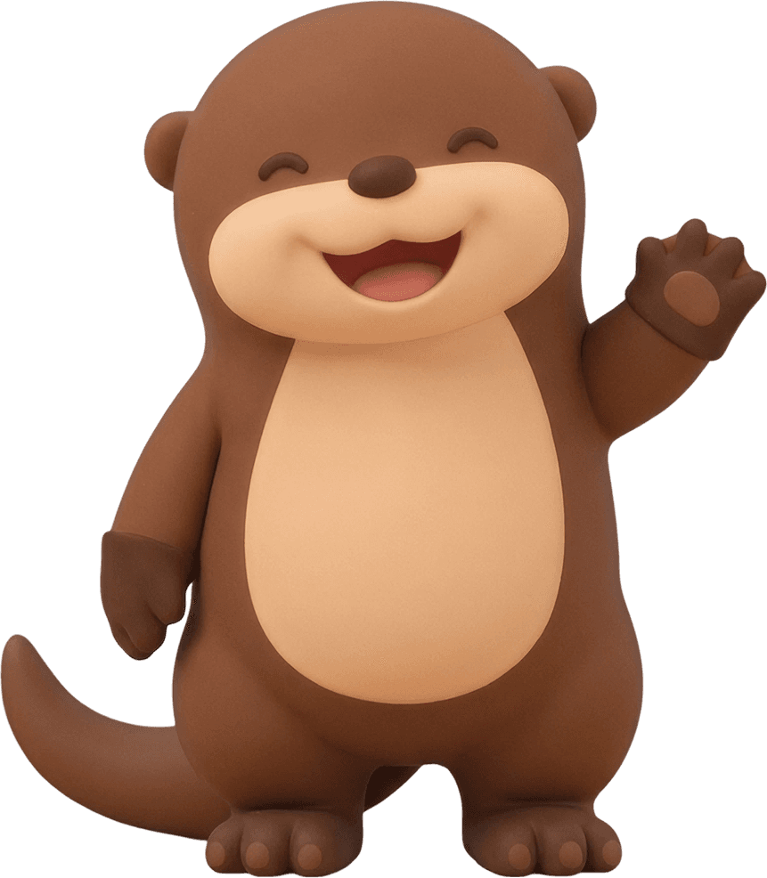 Ivee the otter, waving hello